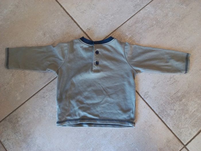 Tee-shirt manches longues 12 mois kaki - photo numéro 2