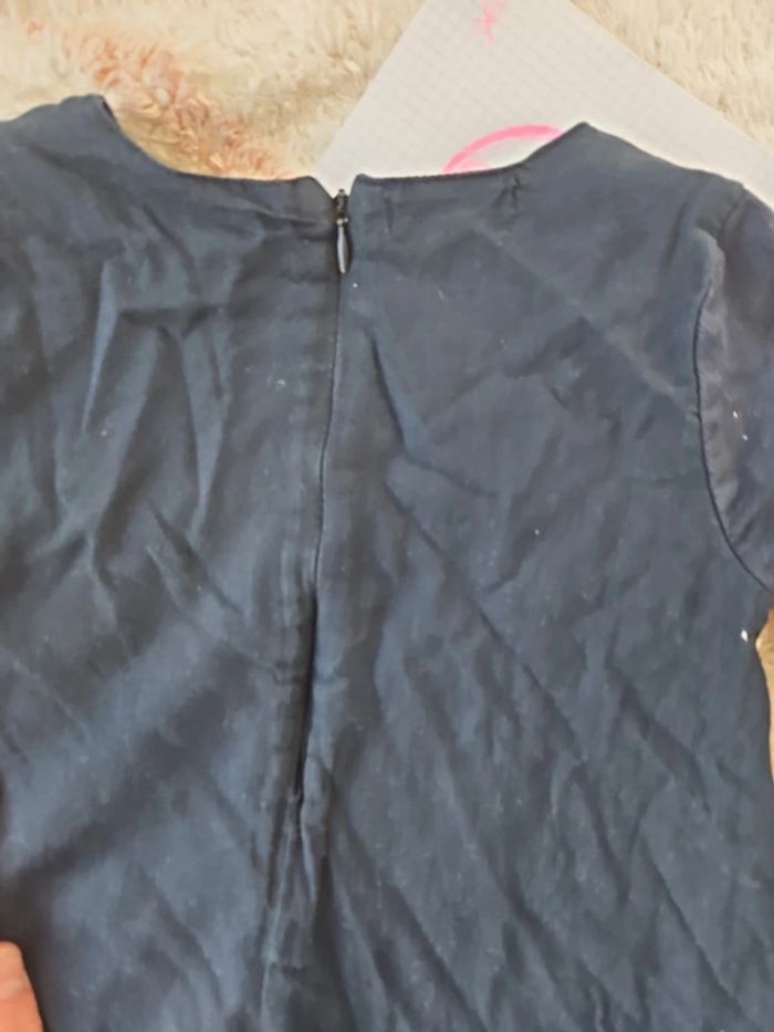 Robe fille manche longue bleu marine broderie taille 6 ans dpam - photo numéro 6