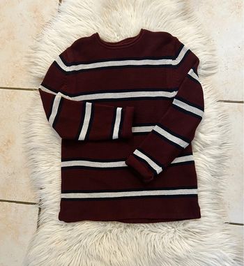 Garçon 👦 Pull zara rayé bordeux/bleu/blanc taille 8/10 ans