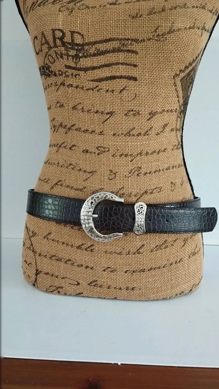 Ceinture marron style écaille 90 cm femme