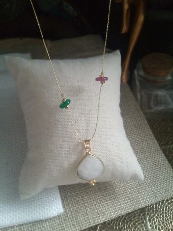 Collier sautoir avec pierres naturelles semi précieuses