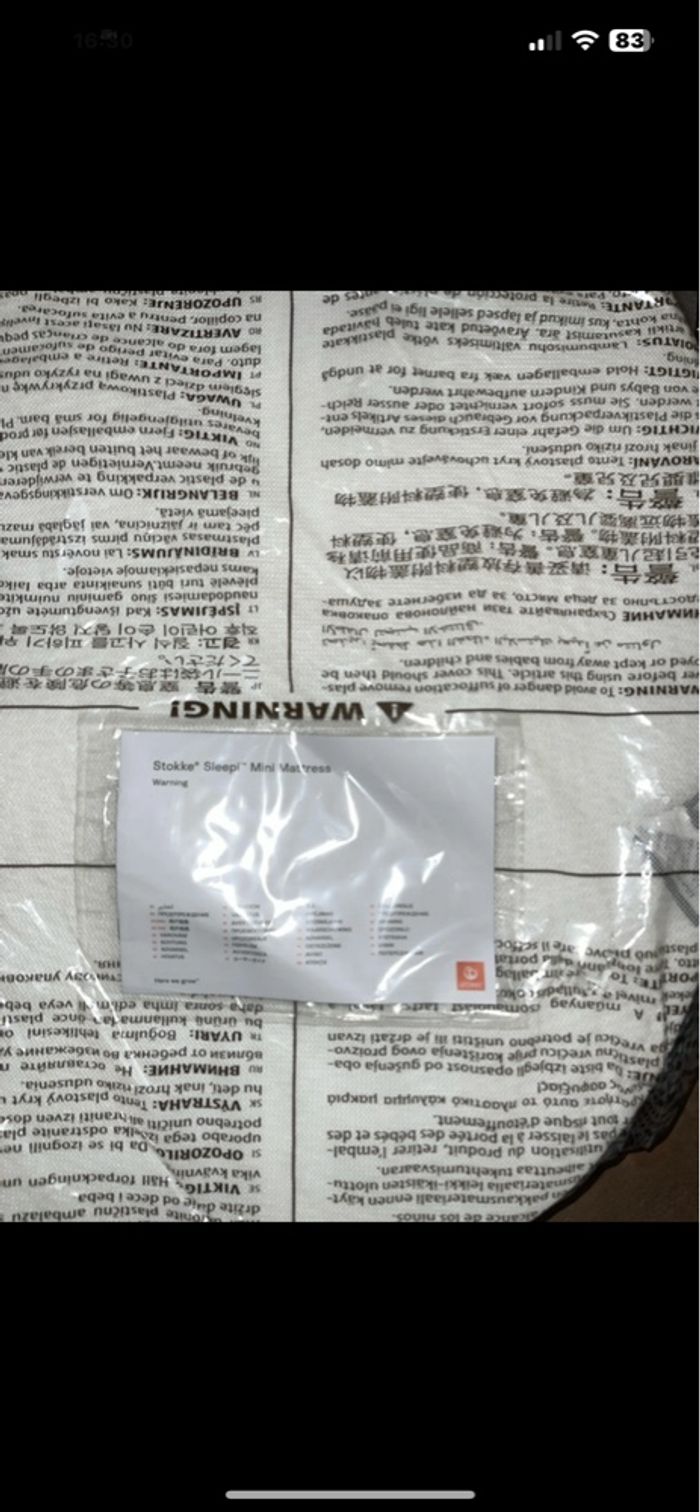 Lit à barreaux stokke mini+matelas,voile de lit mobile drap - photo numéro 5