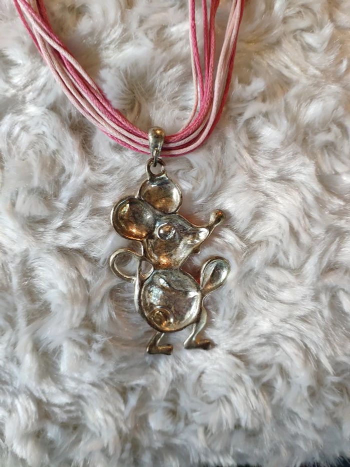 Parure souris fantaisie boucles d'oreilles et collier avec pendentif - photo numéro 7