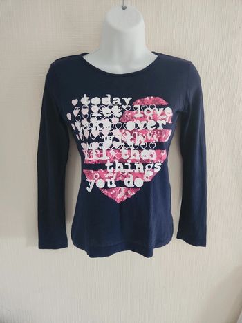 Tee-shirt manches longues bleu marine Tissaia 12 ans