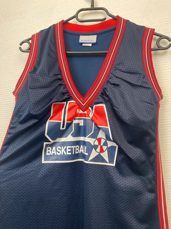 Maillot basket USA Reebok vintage femme bleu Marine M (311) - photo numéro 2