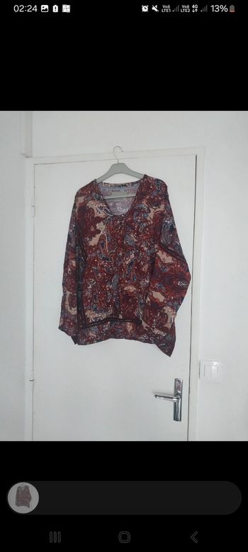 Blouse bordeaux  taille unique