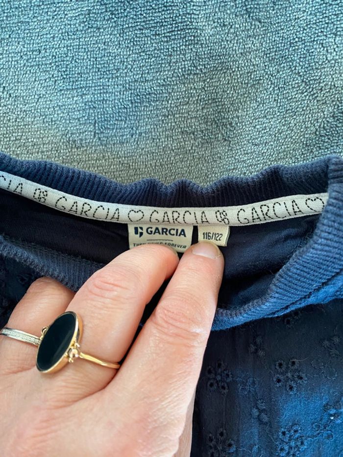 Sweat-shirt bleu marine broderie Garcia 6/7ans - photo numéro 3