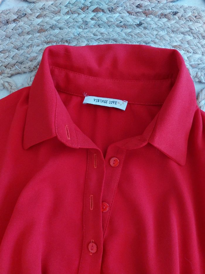 Robe chemise rouge Vintage Love - photo numéro 3