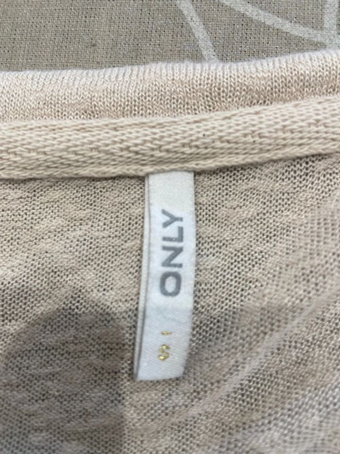 Teeshirt beige effet lin only - photo numéro 3