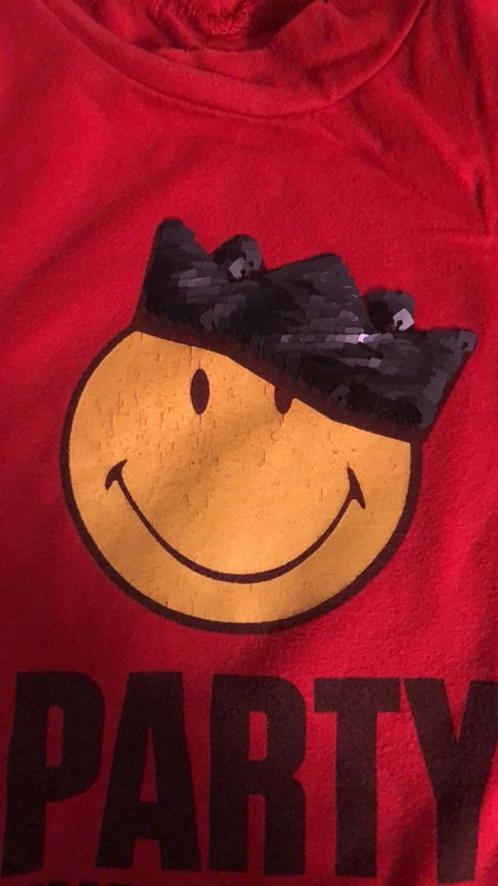 Tee shirt à sequins smiley 4 ans - photo numéro 3