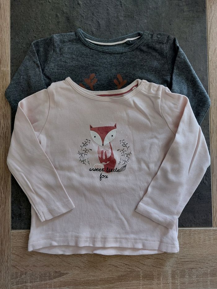 Lot de 2 t-shirts manches longues fille