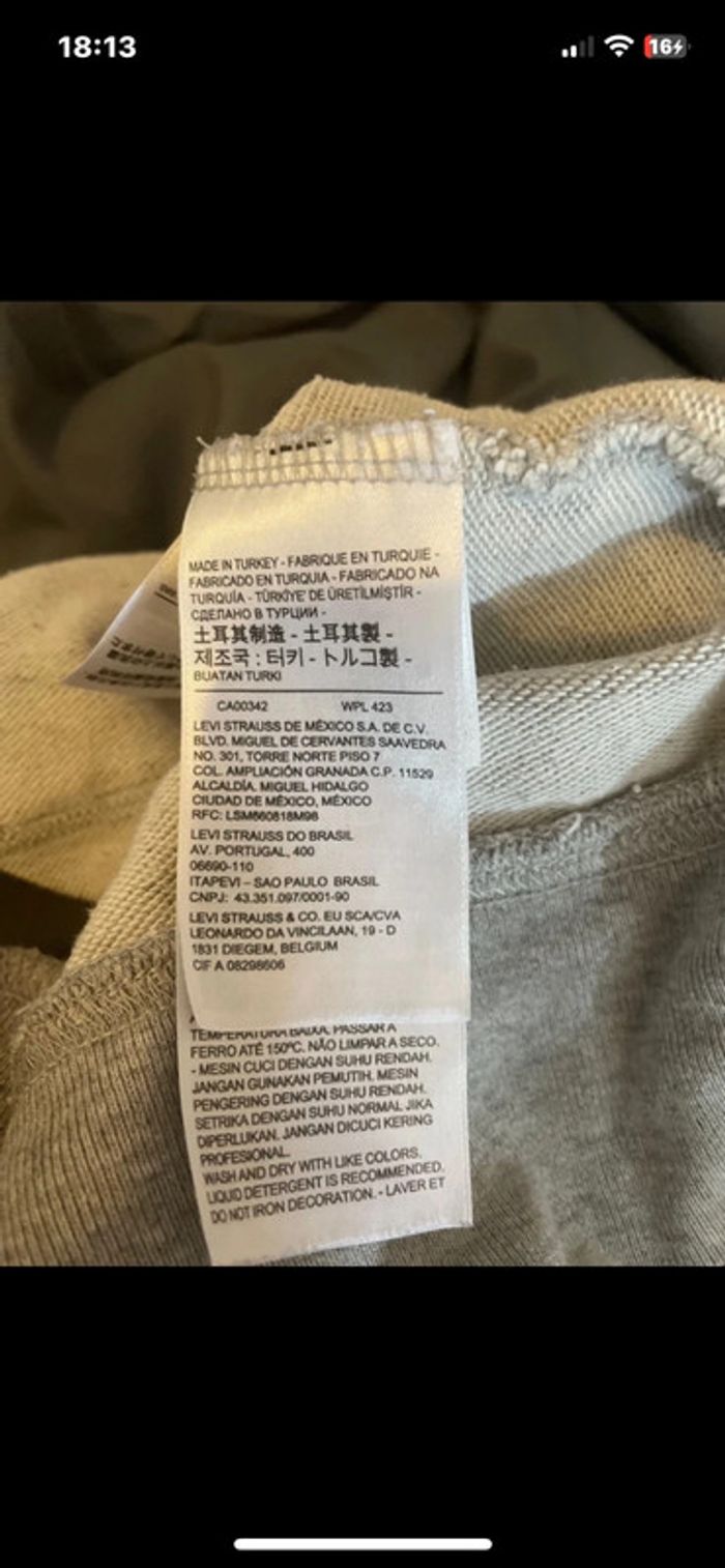 Sweat à capuche Levi’s gris unisexe 🌈 logo coloré vintage - photo numéro 3