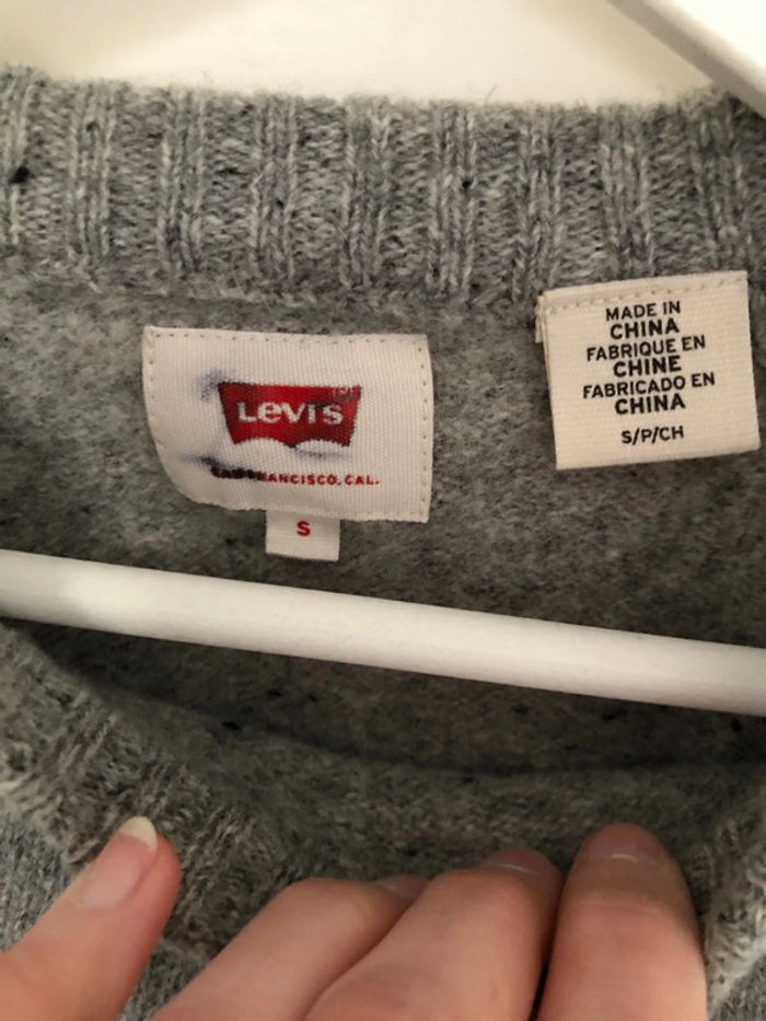 Pull à col ras en laine gris chiné Levi’s taille S / 36 38 très bon état - photo numéro 13