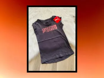 🎀 beau tee shirt puma fille gris et corail 3/4 ans neuf avec etiquette