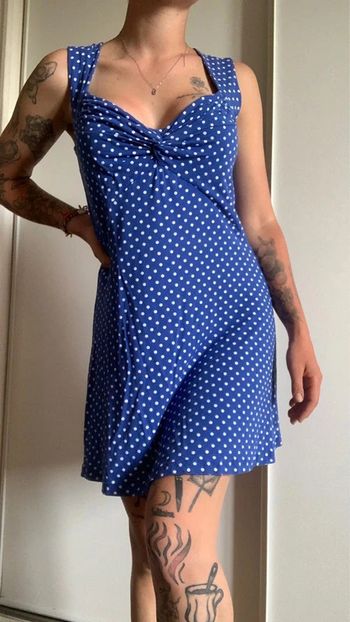 Robe d’été bleue à pois taille s 36