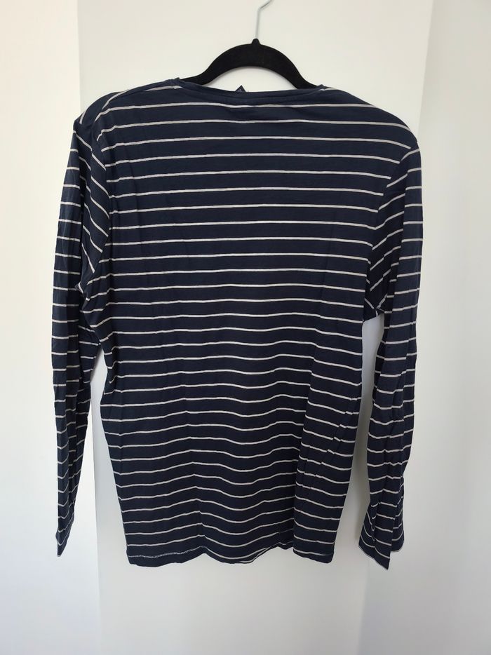 Tee shirt manches longues marinière Springfield blei marine - photo numéro 4