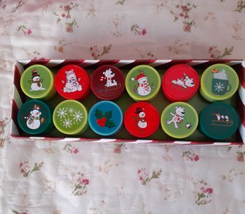 Neuf: Set 12 Tampons-encreurs motifs Hiver