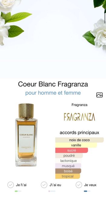 Parfum Coeur Blanc Fragranza