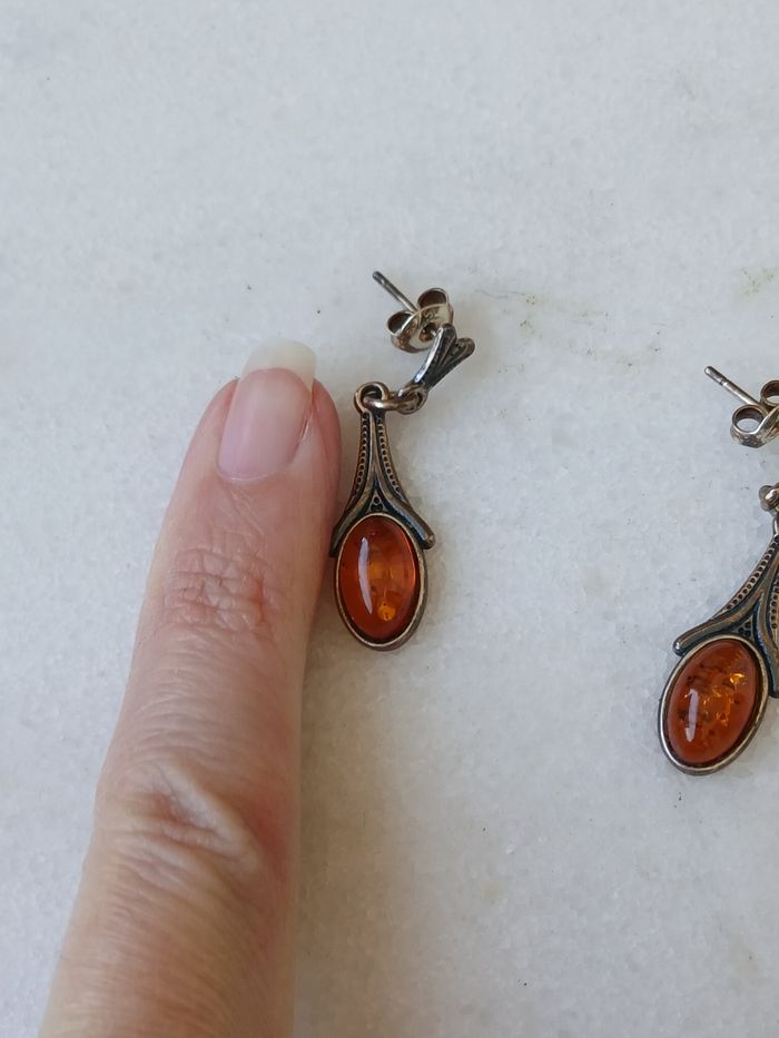 Boucles d'oreilles ambre - photo numéro 2