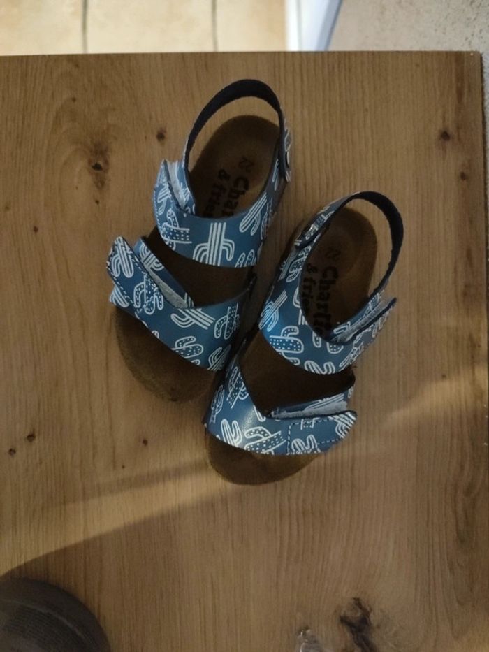 Sandales bleu motif cactus - photo numéro 3