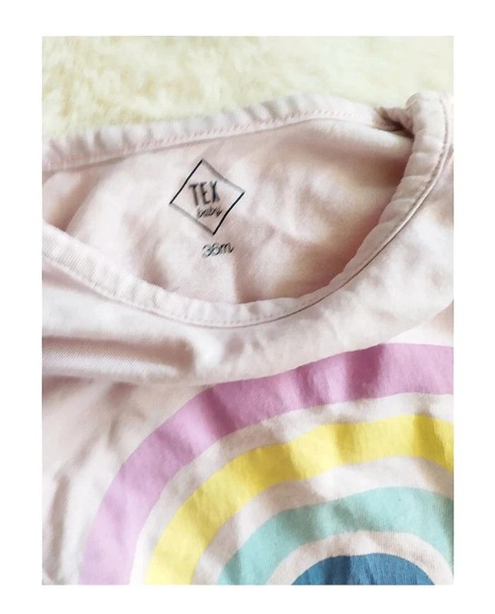 Pyjama 2 pièces coton rose arc-en-ciel Tex 36 mois fille doux léger imprimé enfant - photo numéro 5