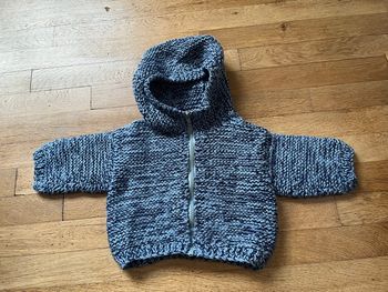 Gilet tricot bleu