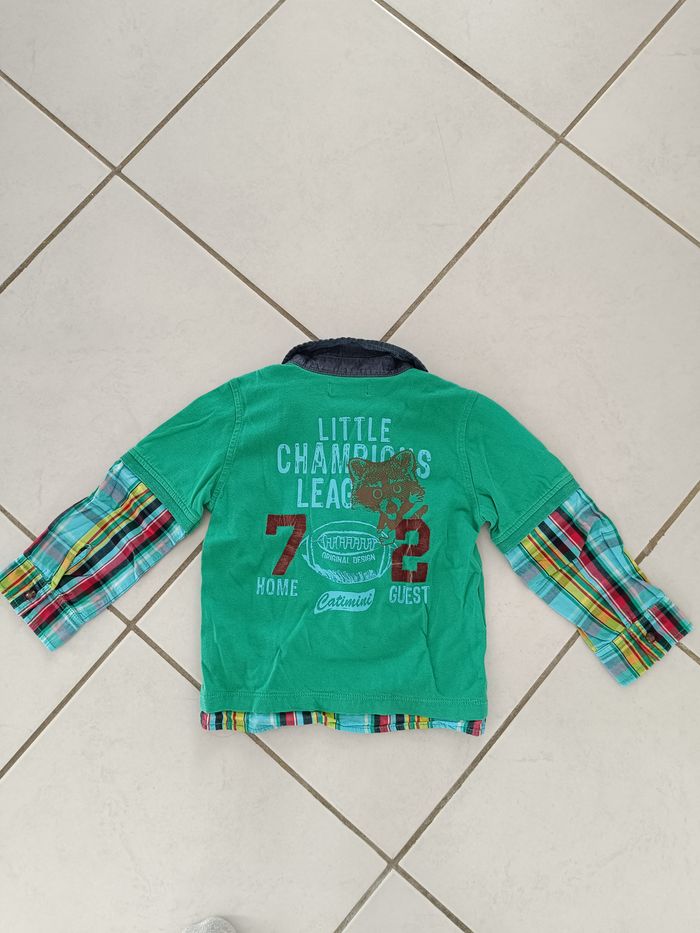 haut manches longues 3 ans garçon vert catimini - photo numéro 3