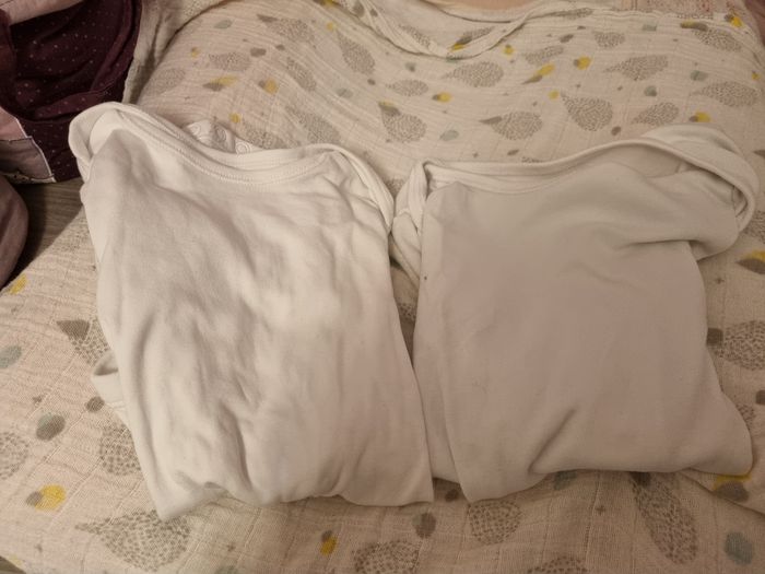 Bodies blanc manches longues x2