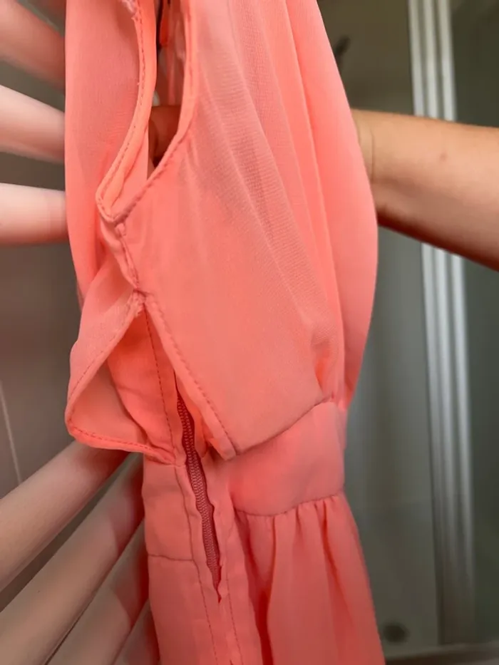 Robe mousseline Naf Naf saumon - photo numéro 3