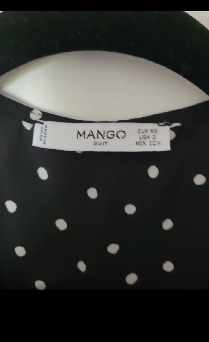 robe-longue-portefeuille-noirepois-blancs-mango-taille-xs - photo numéro 3