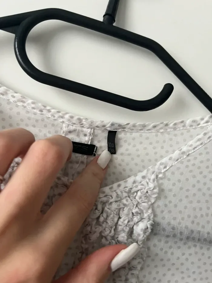 Blouse IKKS 10 ans blanche et grise - photo numéro 3