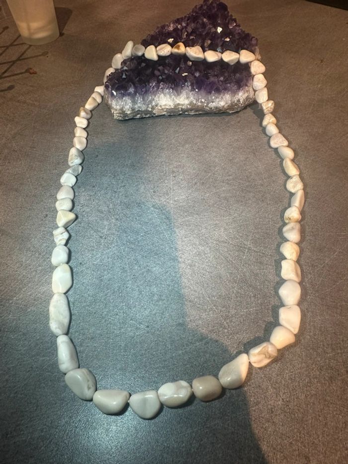 Collier en howlite véritable du Canada - Pierre naturelle - photo numéro 4