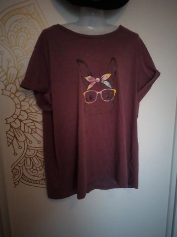 Tee shirt prune lapin 🐰 à lunettes 46/48