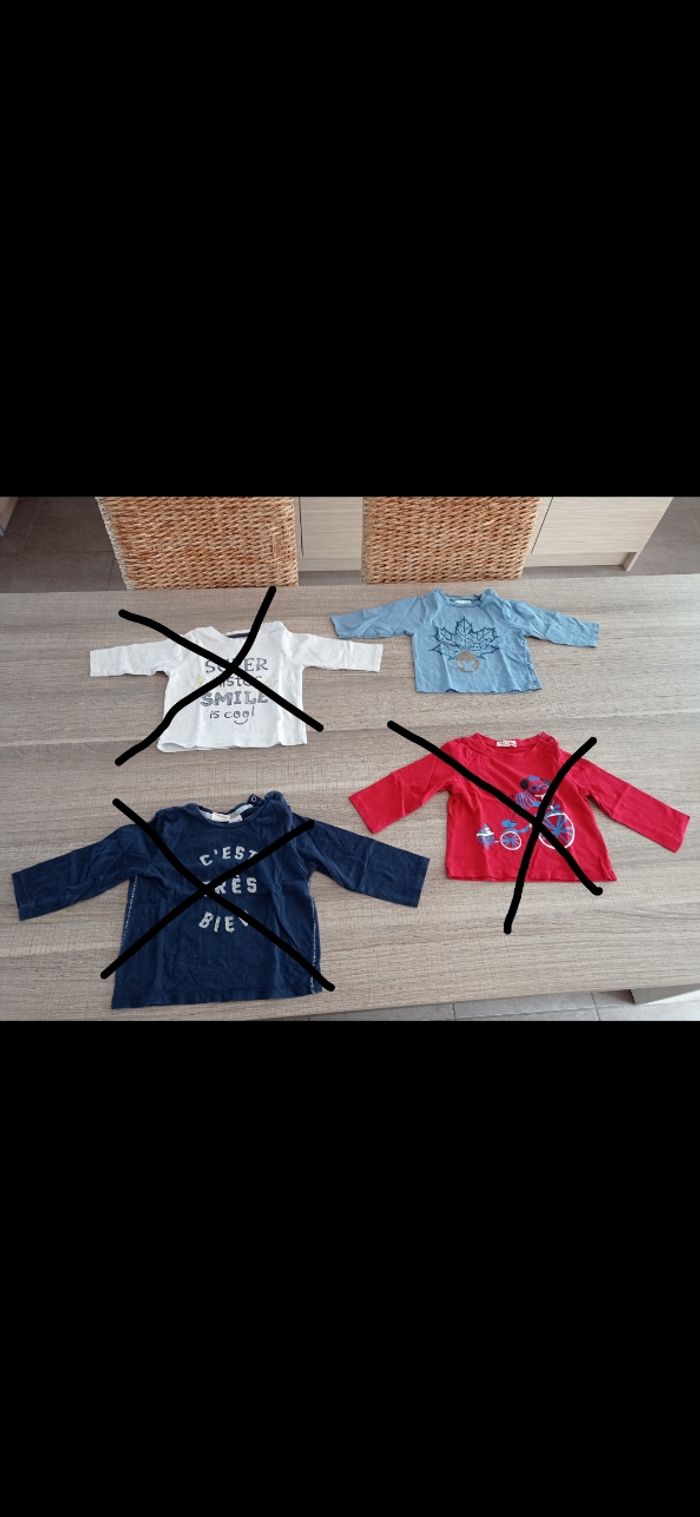 Hauts manches longues garçon 12 mois