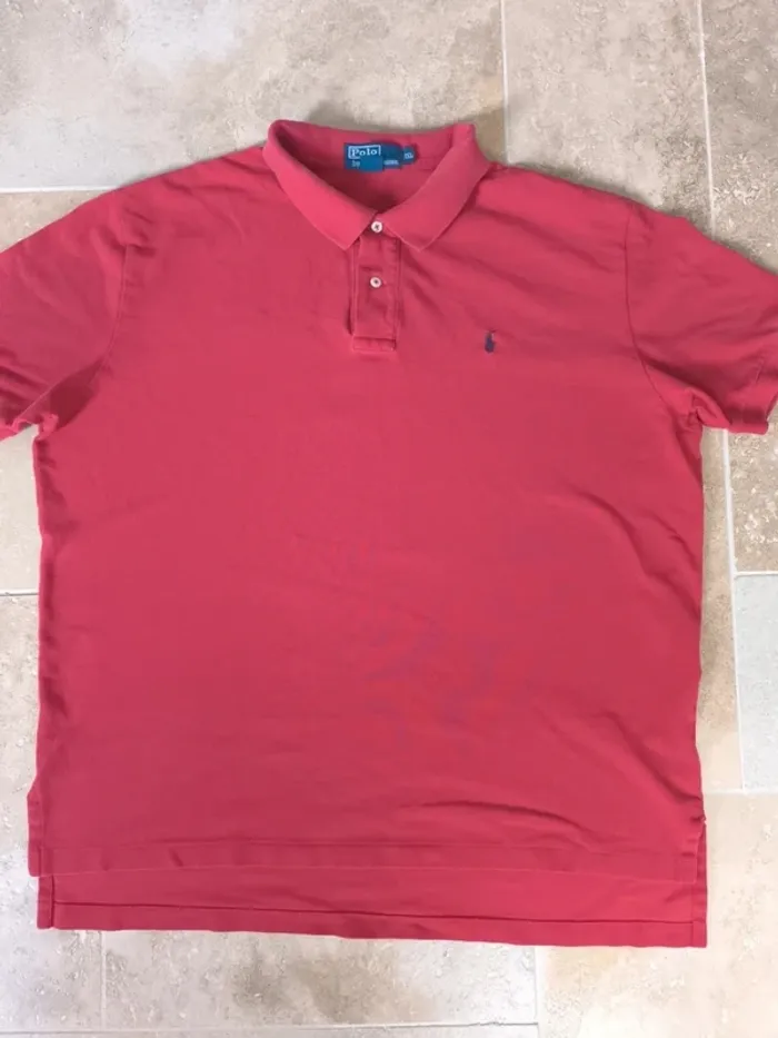 Polo Ralph Lauren homme taille XXL rouge logo noir quelques défauts - photo numéro 2