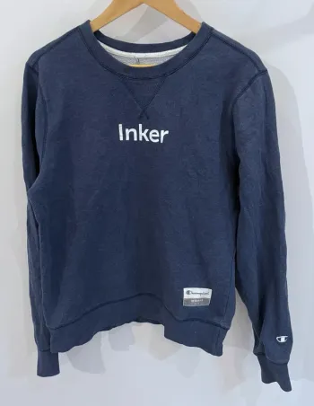Vintage Champion Sweater Mens Small Inker Blue Crewneck