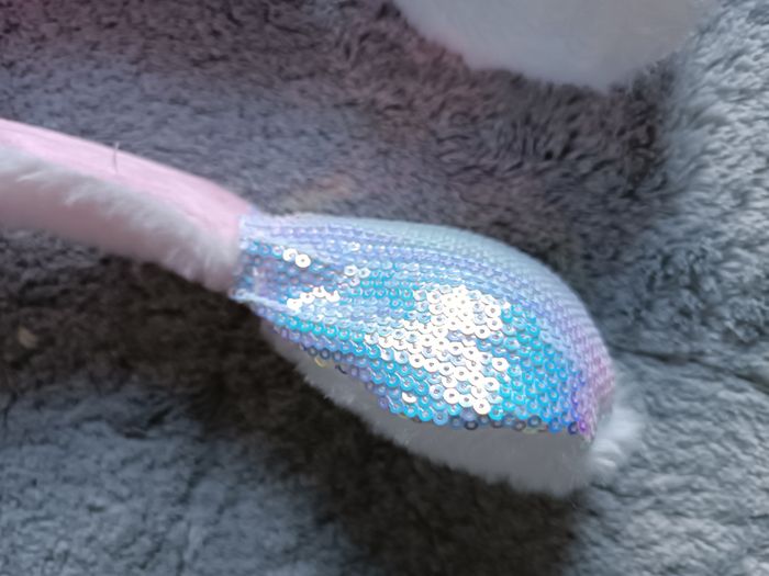 Serre-tête licorne peluche – oreilles et corne pailletées - photo numéro 3