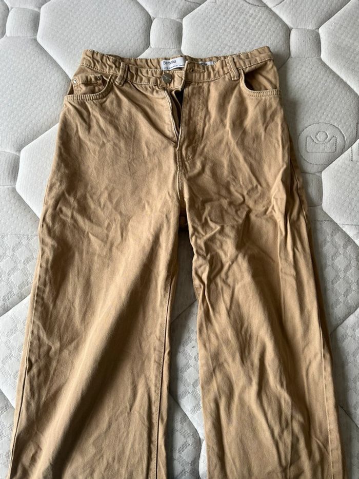 Jean wide leg beige