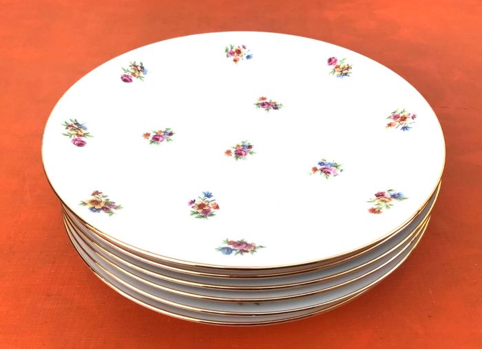 6 assiettes creuses anciennes  Porcelaine P.N France - photo numéro 2