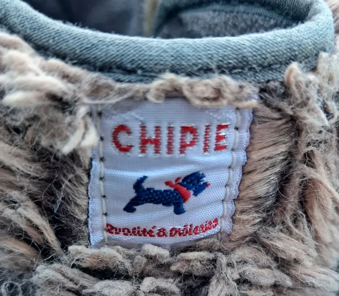 Beaux chaussons chauds poilus intérieur taupe et intérieur polaire gris, scratch - T31 - Chipie - photo numéro 3