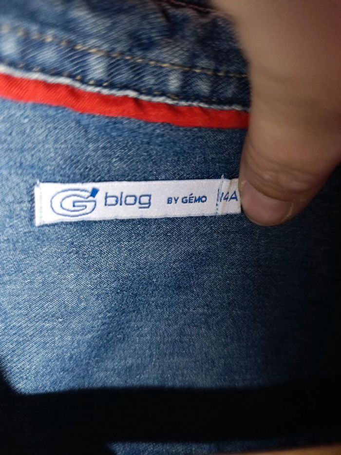 Magnifique chemise épaisse en jean Gémo 14 ans - photo numéro 2