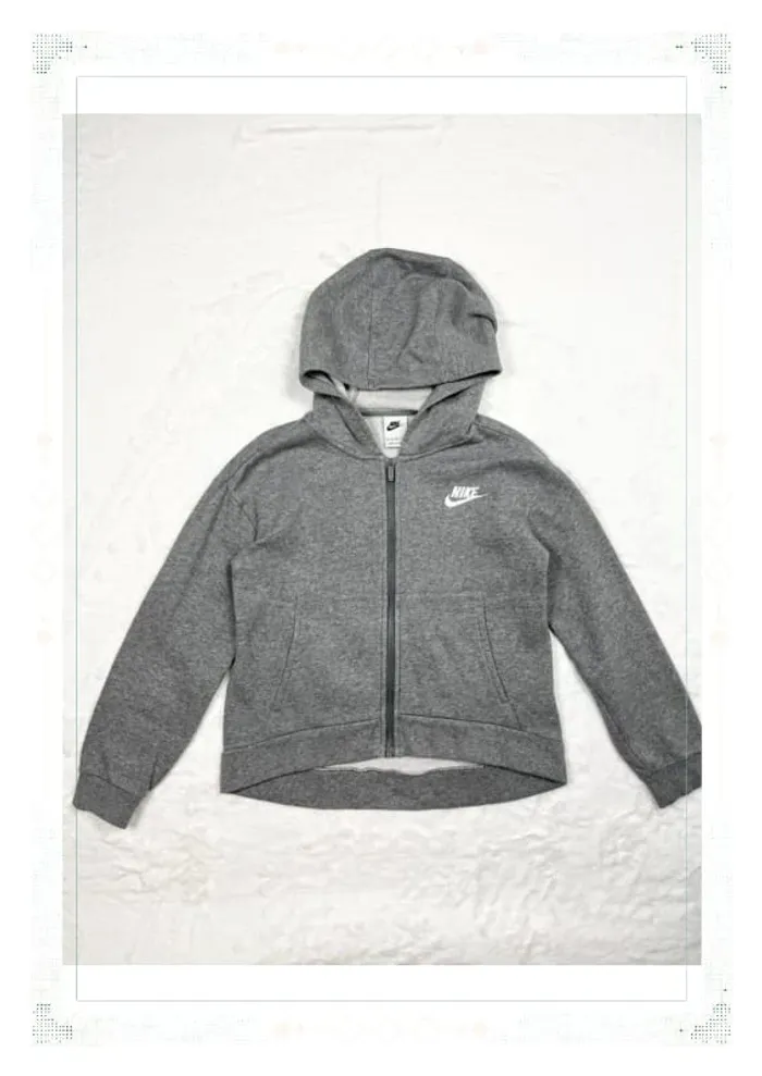 Nike veste à capuche grise enfant fille taille 12 ans 100% coton