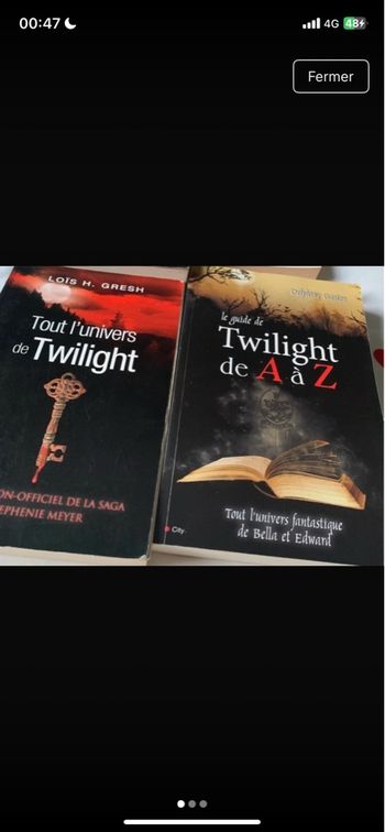 Lot deux livres univers Twilight 