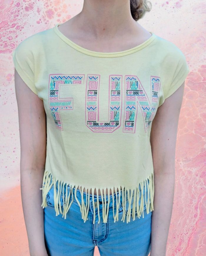 Tee-shirt été à franges fille 14 ans