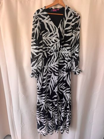 Robe longue motif feuille