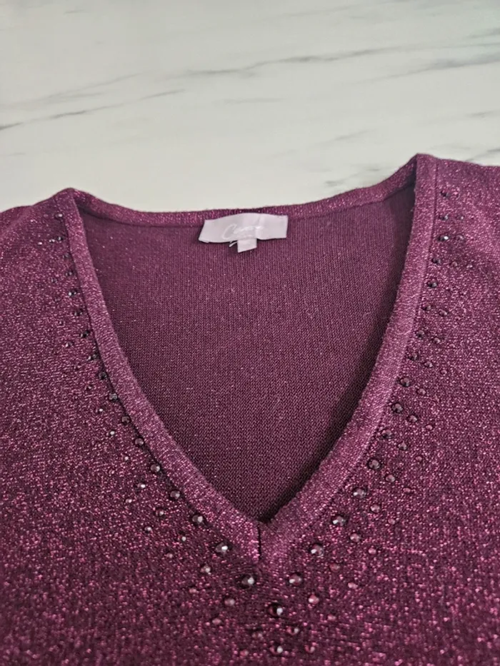 Cassis pull pailleté épaules nues taille XL - photo numéro 10