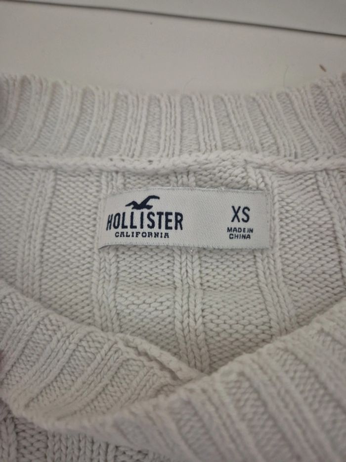Pull court blanc hollister - photo numéro 4
