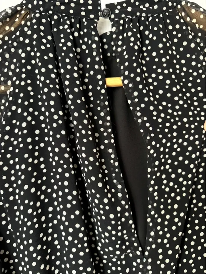 Robe noire courte The Kooples col rond à pois - photo numéro 4