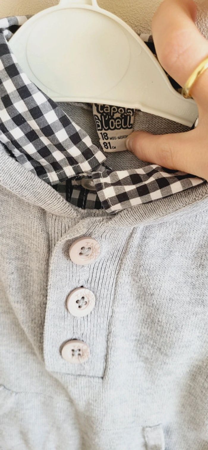 Pull 18 mois TAO gris - photo numéro 3