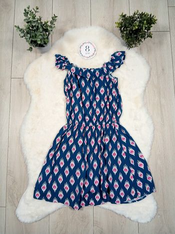 Robe fille gémo 8 ans bleue motifs été légère
